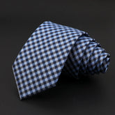 Gravata Executiva Xadrez Azul Claro SK007